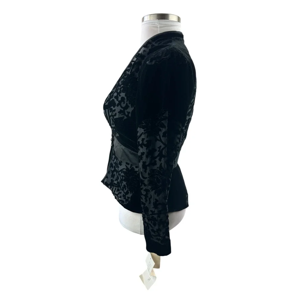 NWT Vintage Ever Beauty Jacket Black Velvet Size 10 Whimsigoth Dark Romantic - Picture 10 of 16